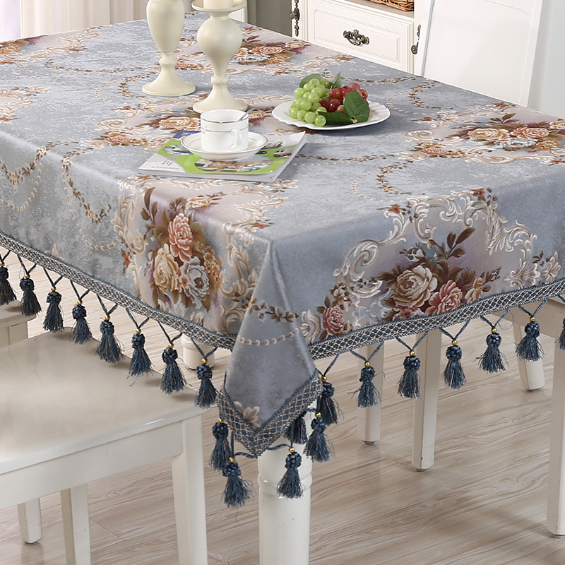 奢华高档中式茶几垫长方形桌布圆桌布餐桌布布艺台布客厅欧式家用