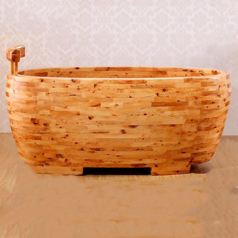 橡木成人木质浴缸洗澡桶加厚沐浴桶加热泡澡木桶家用坐浴盆现货