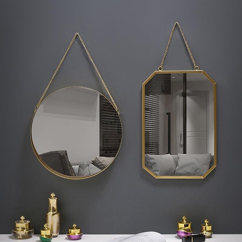 卫生间洗脸盆上的镜子镜子美容院专用挂墙可以挂墙上的镜子简约