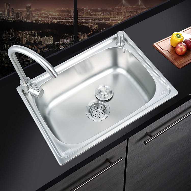 304不锈钢水槽厨房盆洗碗盆单盆加厚洗碗池单槽洗菜单槽套装大