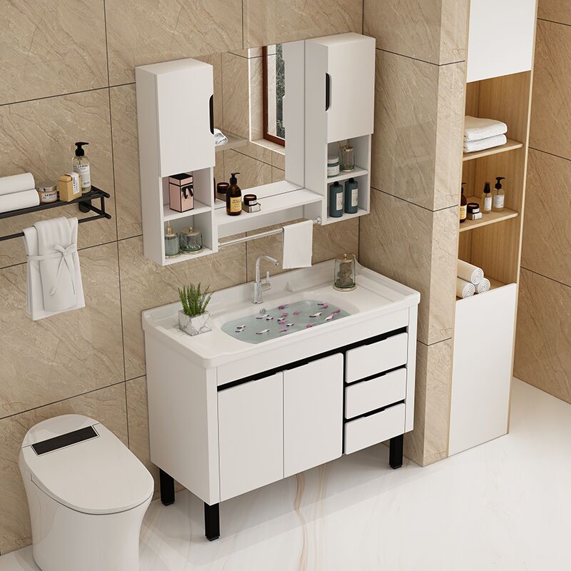 pvc浴室柜小户型洗脸盆柜组合落地式洗手一体简约卫生间洗漱池台