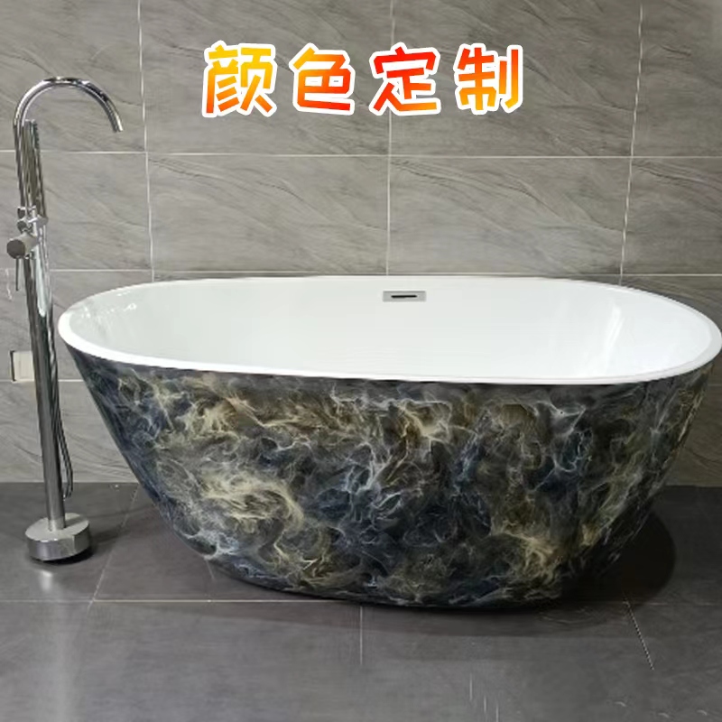 独立式简约民宿酒店网红成人家用浴缸多尺寸保温定制亚克力浴盆