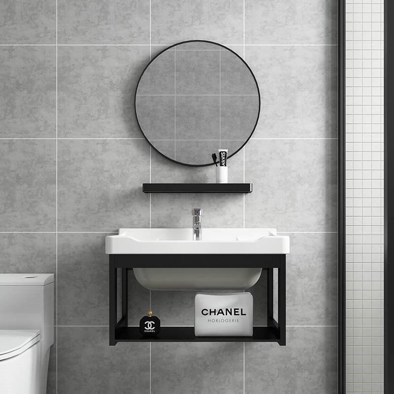 新款阳台小型洗手盆卫生间洗漱台池简易小户型家用挂墙式洗脸盆柜