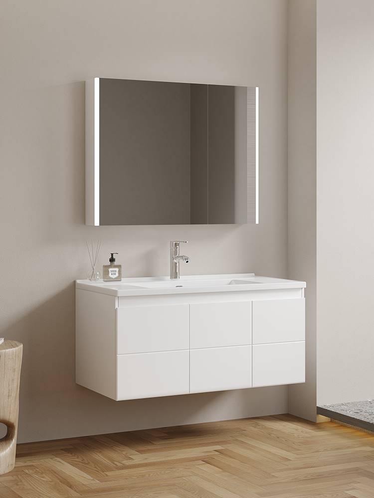 2023新款卫浴主卧浴室柜一体盆组合陶瓷洗脸洗面盆置物镜子镜柜