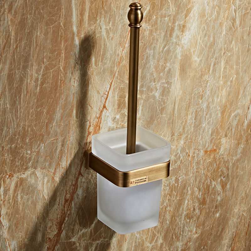 挂马桶刷清洁简约北欧卫生间厕所。卫浴式全铜仿古五金黄铜刷古复