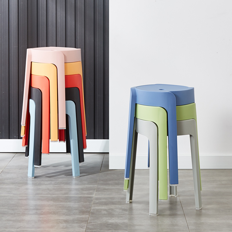家用塑料凳子加厚餐桌板凳圆凳时创意尚高凳子北欧简约椅旋子风凳