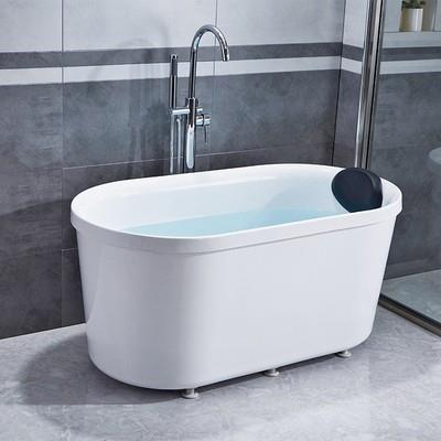 浴缸保温无缝小户型亚克力式欧式薄边免安装双层家用加宽加深成人