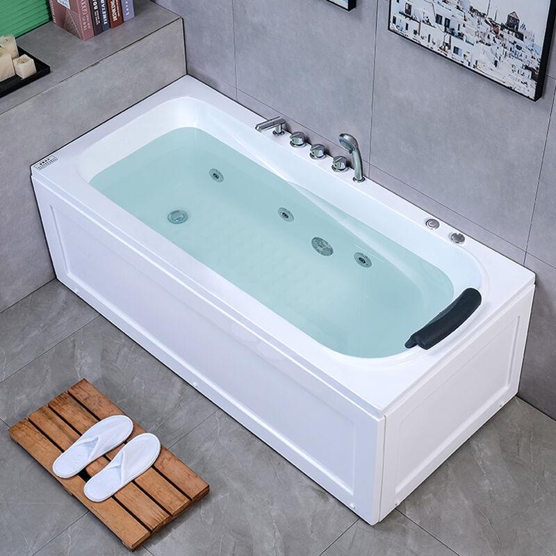 亚克力普通浴缸单人方形独立式双群边浴缸加厚加深浴缸浴缸(加厚|