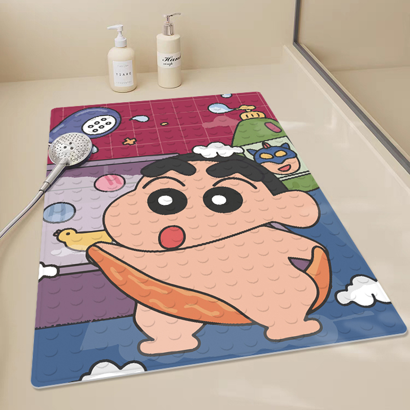 蜡笔小新浴室防滑垫卫浴家用淋浴吸盘脚垫儿童洗澡防摔地垫浴缸垫