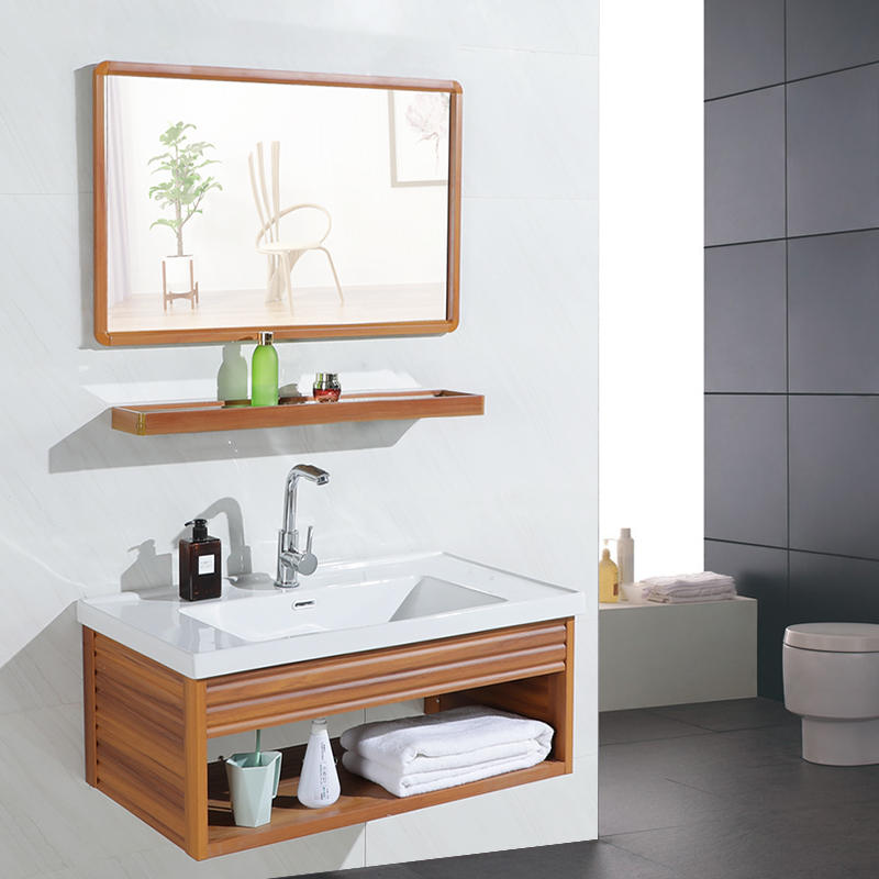 日式一体台盆日系浴室柜小型洗脸盆柜组合复古网红卫生间洗漱台