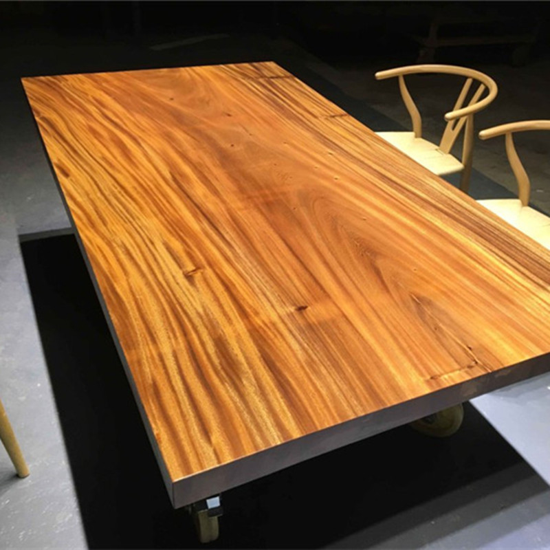 尺寸：200.5-104.5-6南美胡桃茶台实木大板整木茶桌原木餐桌会议