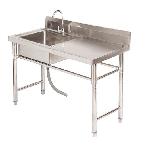 商用不锈钢水槽带支架厨房单槽水池洗碗池洗菜池洗手盆带平台食堂