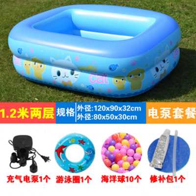 新儿童游泳池家用充气加厚可折叠水池小孩宝宝浴缸家庭婴幼儿洗品
