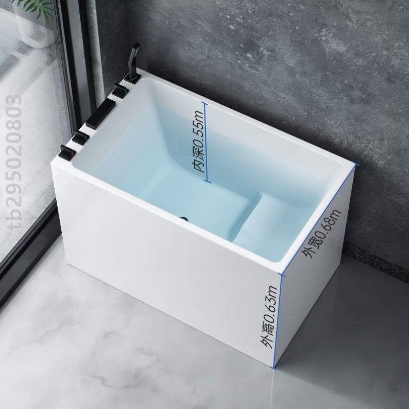 亚克力日式坐式小{迷你独立式浴缸卫生间家用深泡成人浴盆小户型