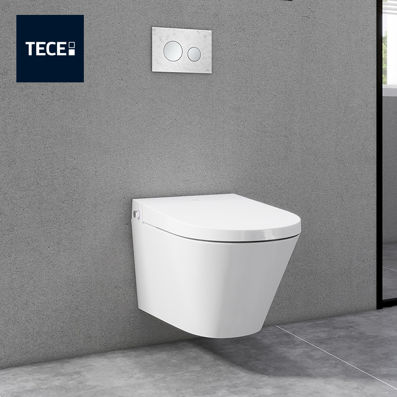 TECEspring 舒适版智能一体壁挂座便器进口隐藏式水箱自动翻盖