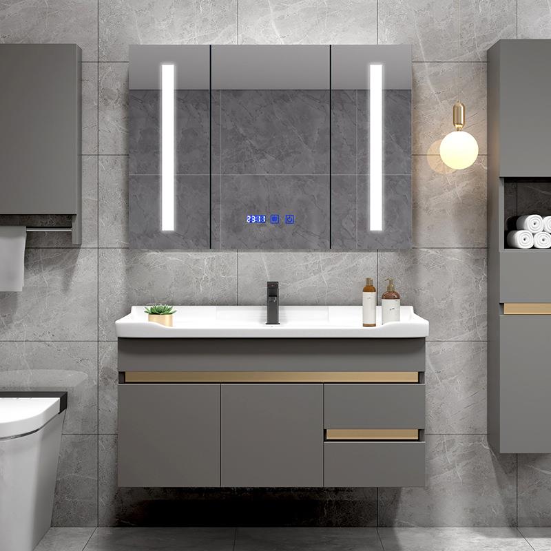 简约浴室柜组合卫浴智能镜柜卫生间一体洗手洗脸盆洗漱台套装
