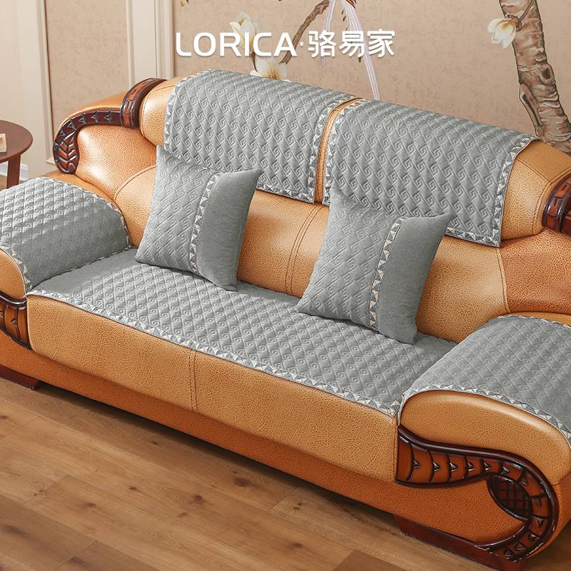 皮沙发专用沙发垫子防滑四季通用冬季老款坐垫保护老式沙发套罩