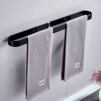 毛巾杆单杆免打孔卫生间晾手帕毛巾架浴室横杆单根洗手间挂件挂杆