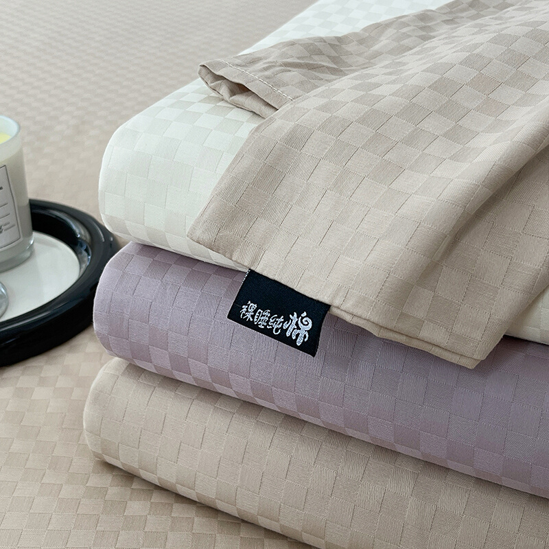 高端80支长绒棉纯棉床单单件100全棉贡缎被单紫色单人枕套三件套6
