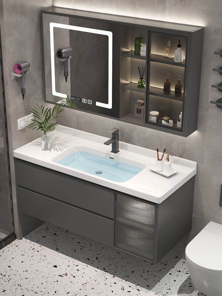 品牌浴室柜轻奢组合智能卫浴卫生间一体陶瓷盆现代洗手盆洗漱