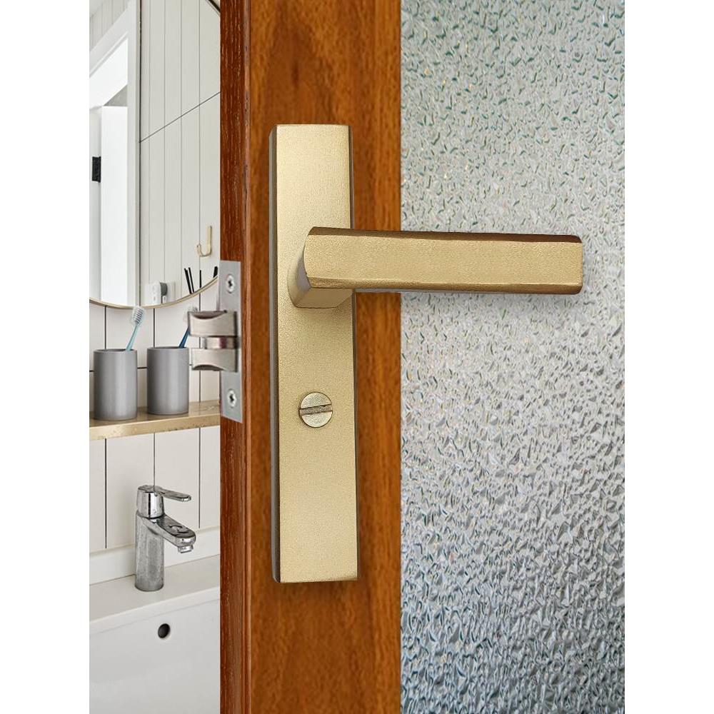 永佳福卫生间门锁卫浴单舌锁金色黑色铝合金浴室厕所门锁具通用型