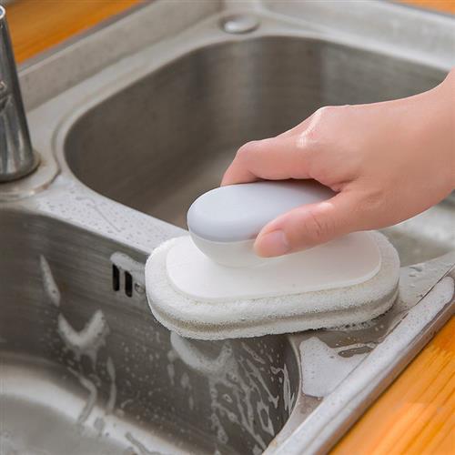 带手柄清洁刷浴缸神器浴室瓷砖刷厨房去污刷洗锅清洁刷魔力海绵擦
