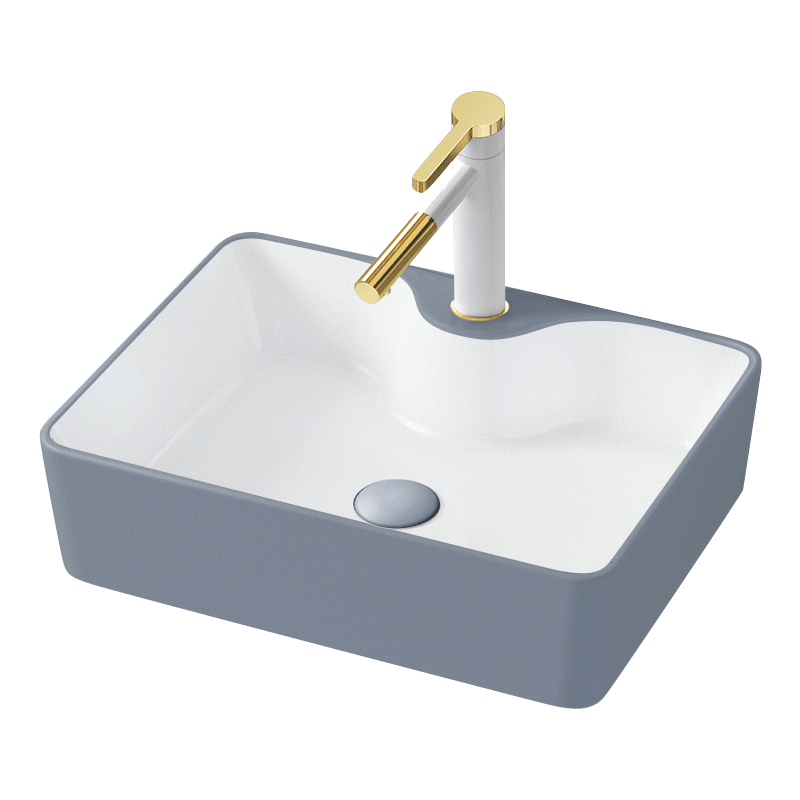 北欧简约小户型挂墙式陶瓷洗手盆深灰色卫生间简易挂盆阳台洗脸盆