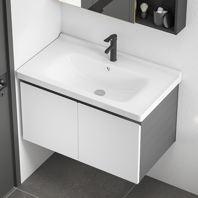 铝合金浴室柜家用陶瓷一体卫生间洗手盆柜组合小户型洗脸台洗漱池