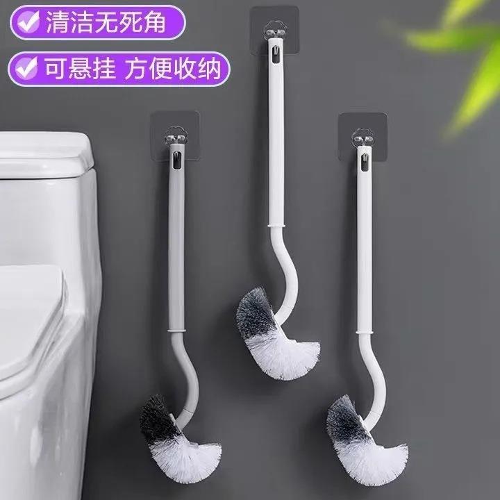 日式无死角马桶刷清洁刷带底座家用软毛长柄厕所清洁卫生间洗马