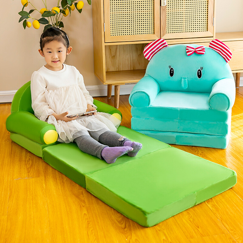 儿童折叠小沙发床午睡卡通可爱懒人躺座椅宝宝凳子婴幼儿园可拆洗