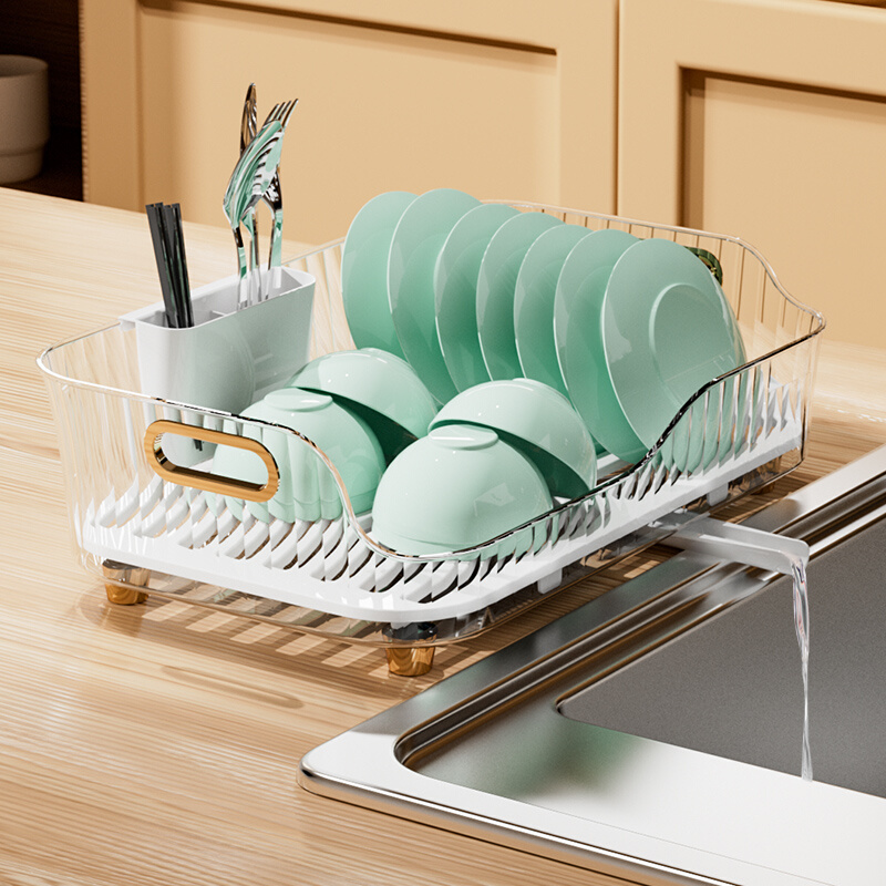 碗碟沥水架轻奢水槽置物架家用厨房台面放碗盘碗架餐具碗筷收纳盒