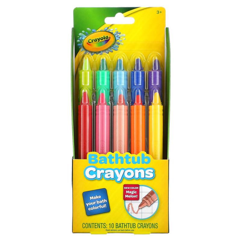 Crayola,浴缸蜡笔，适合 3 岁以上，10 根浴缸蜡笔