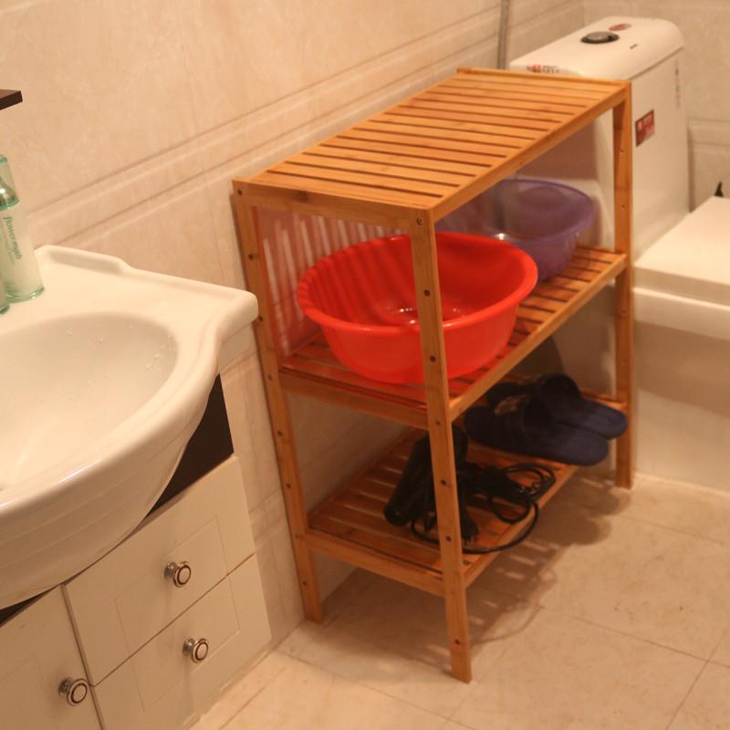 楠竹脸盆架浴室卫生间置物架落地式厕所卫浴收纳架三层四层木架子