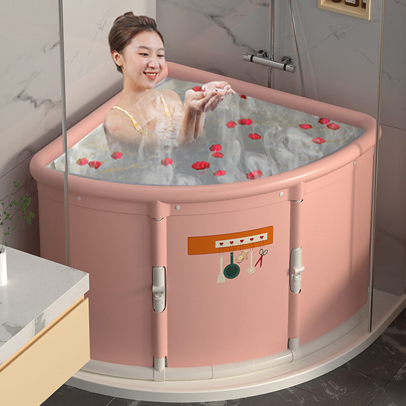 泡澡桶大人折叠全身两人小户型扇形洗澡盆三角浴缸家庭用可坐保温