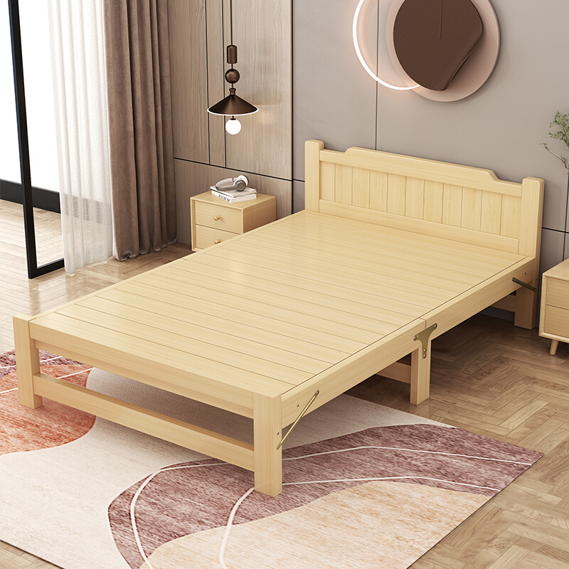 实木折叠床单人午休午睡家用成人办公室简易1.2米不占空间木小床
