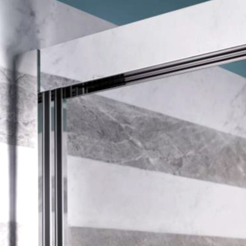 。科勒新乐系列进口不锈钢简易淋浴房钢化玻璃标准移门701533T