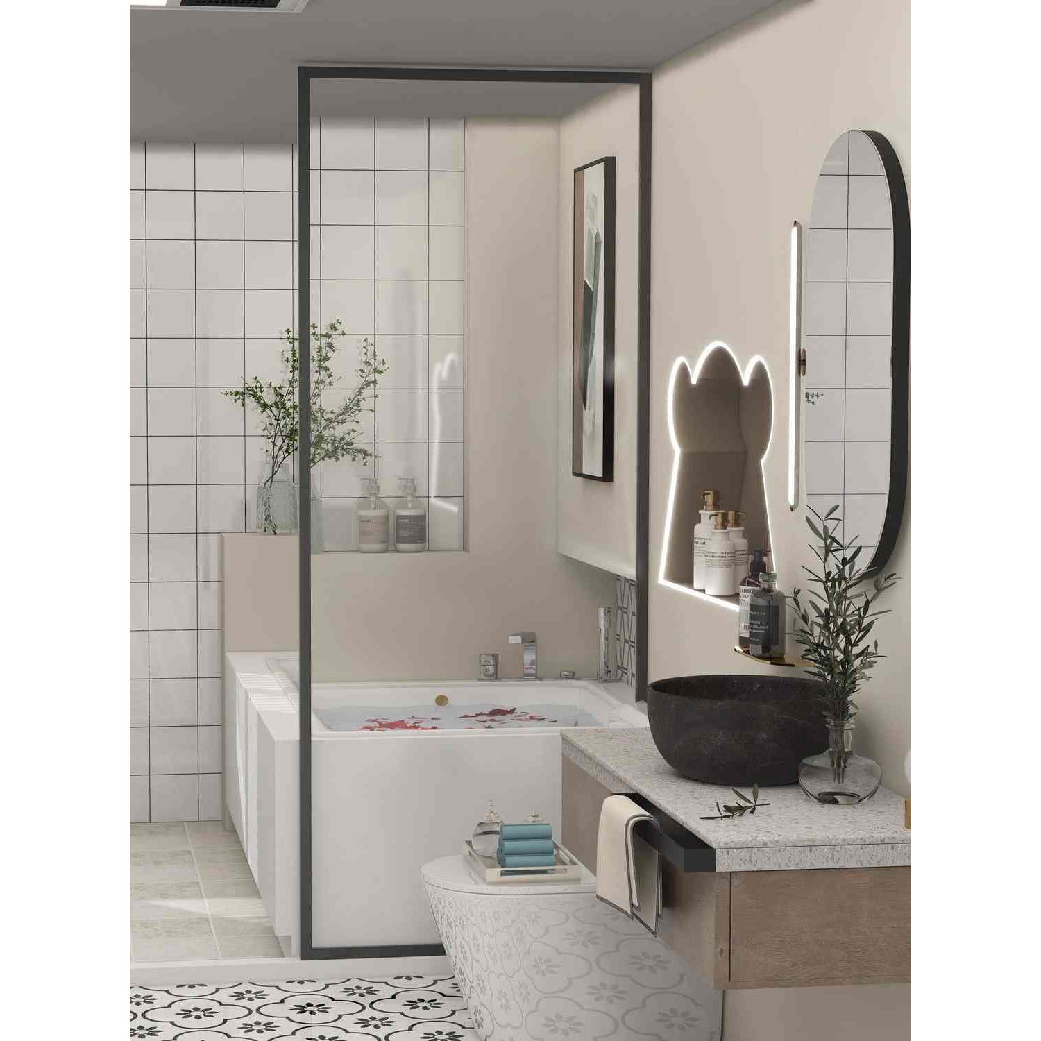 极窄淋浴房卫浴不锈钢玻璃隔断门卫生间干湿分离浴室隔断屏风浴屏
