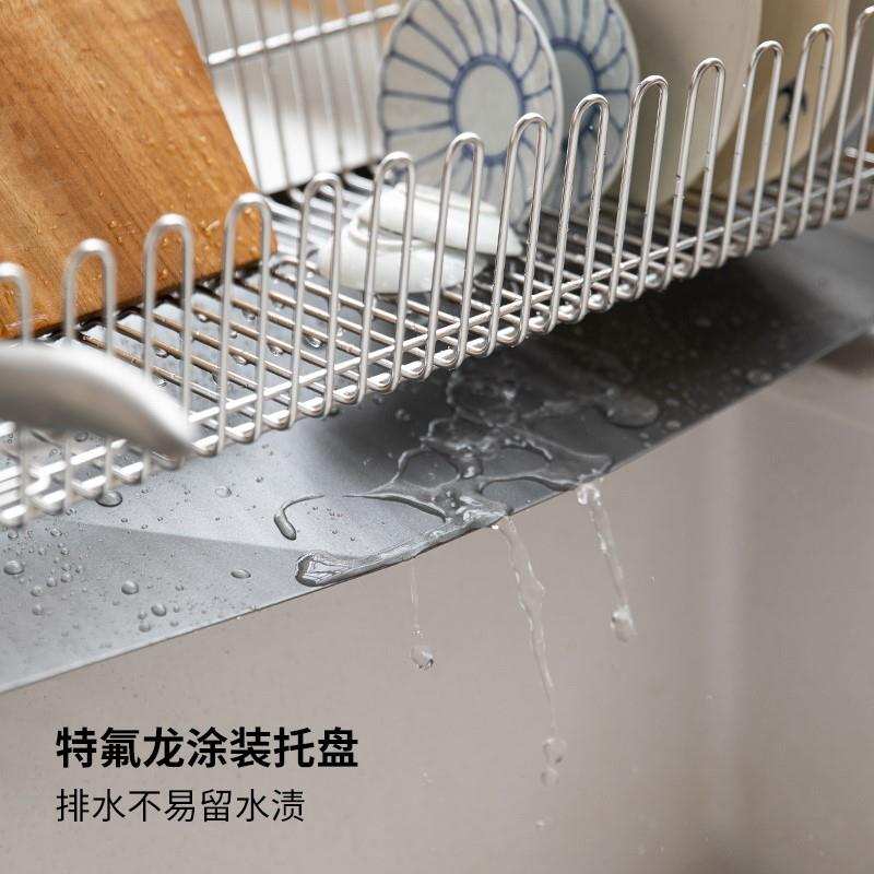 【自营】霜山厨房沥水架304不锈钢碗碟收纳架子水槽沥水篮置物架