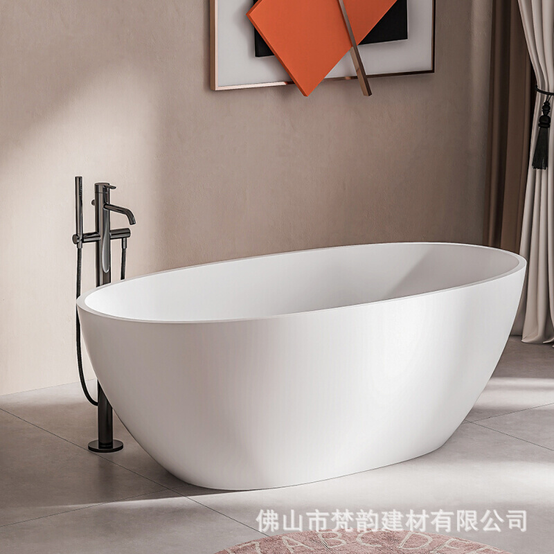独立式一体式贵妃浴缸 欧式人造石浴缸 酒店别墅家用浴盆卫浴