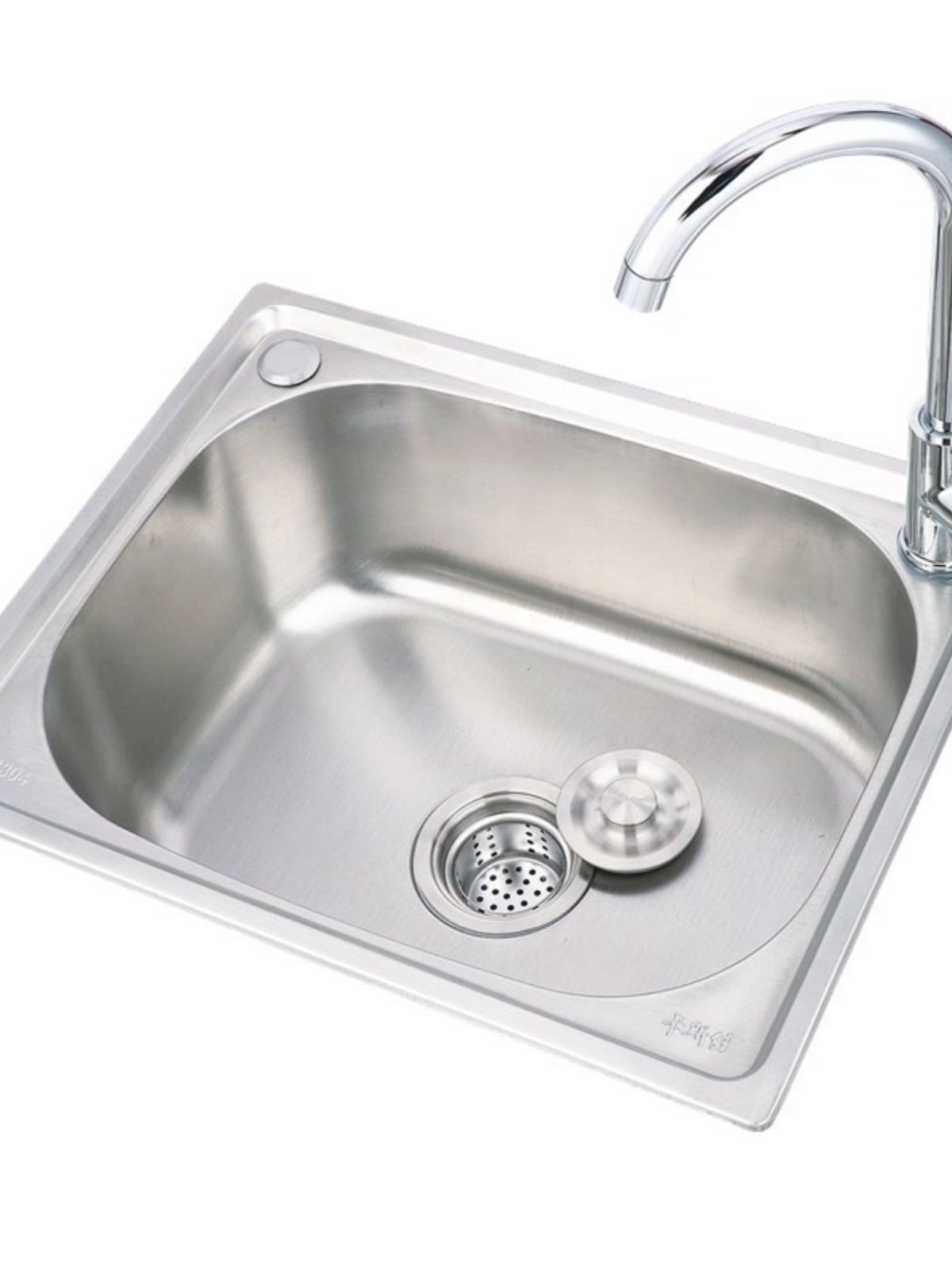 家用厨房单槽不锈钢水槽简易单盆拉丝洗手盆小型水盆60公分50x40