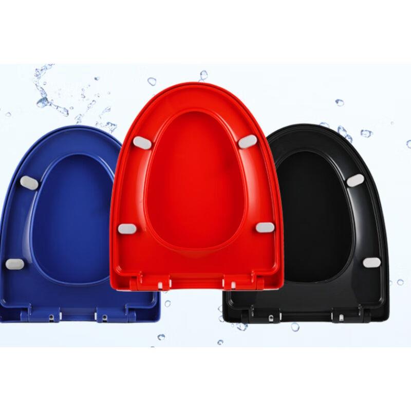 加厚通用彩色马桶盖家用老式VU型方型坐便器盖板缓冲马桶圈厕所|