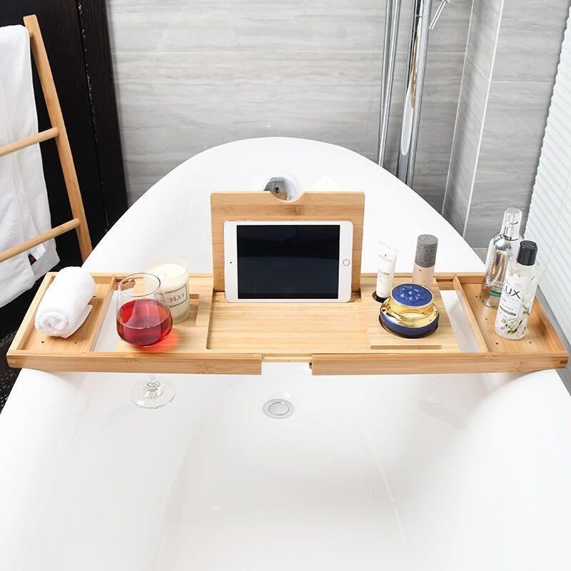 欧式防滑伸缩浴缸架可调节浴盆木桶浴缸支架竹木卫生间泡澡置物架