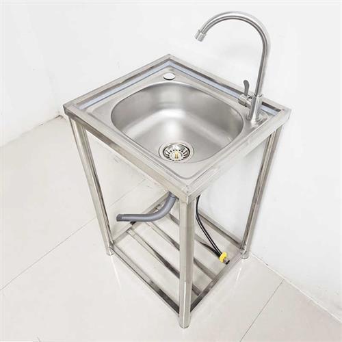 厨房洗菜盆不锈钢水槽单槽带支架洗碗池洗手盆家用商用水池中小号