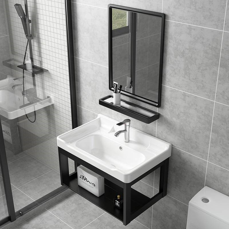 新款阳台小型洗手盆卫生间洗漱台池简易小户型家用挂墙式洗脸盆柜