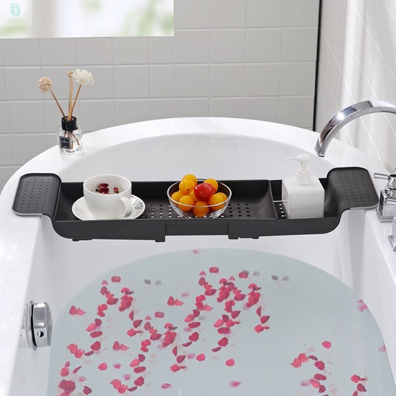 推荐浴缸置物架子可伸缩沥水化妆室浴室泡澡浴桶上支架浴盆收纳置