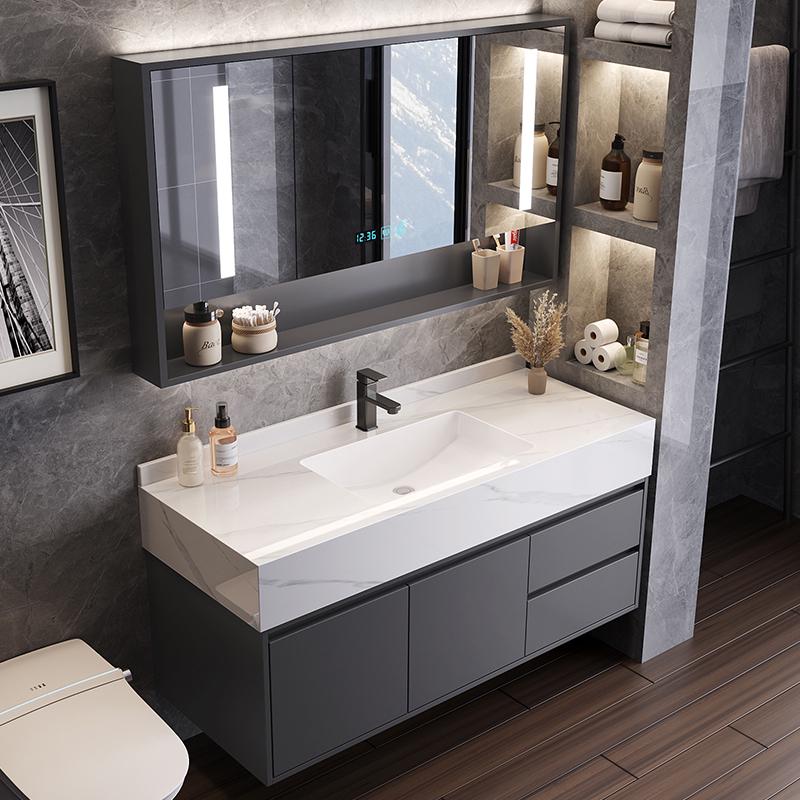 浴室柜组合岩板陶瓷智能洗漱台洗手台洗脸台盆现代卫生间卫浴套装