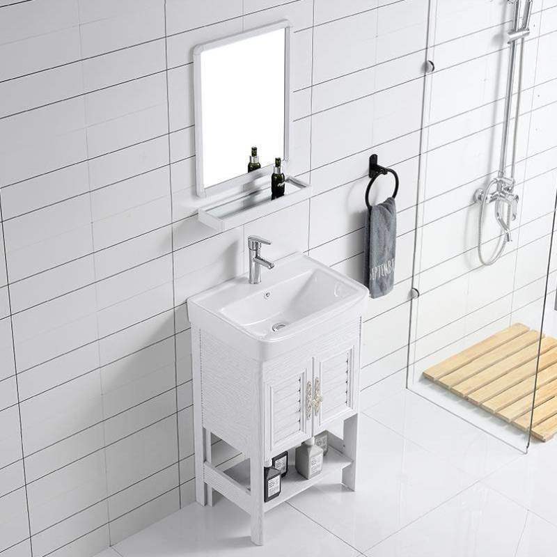 网红小卫生间洗脸盆组合小号小型浴柜镜子挂墙式洗手盆台盆简单浴
