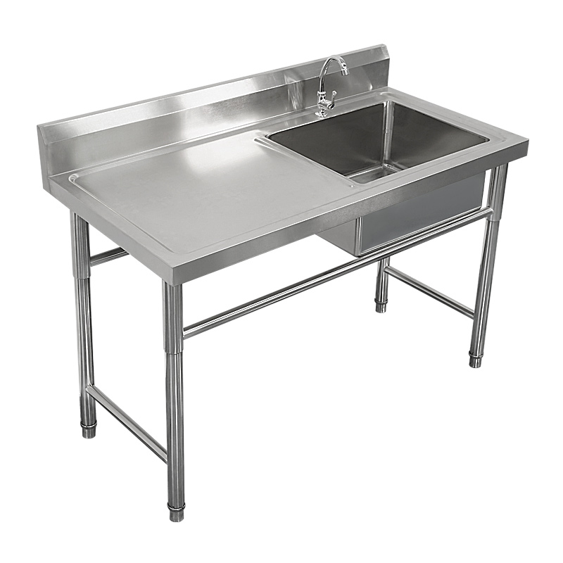 304不锈钢洗菜盆洗碗洗衣带支架水池水槽饭店商用单双平台水池