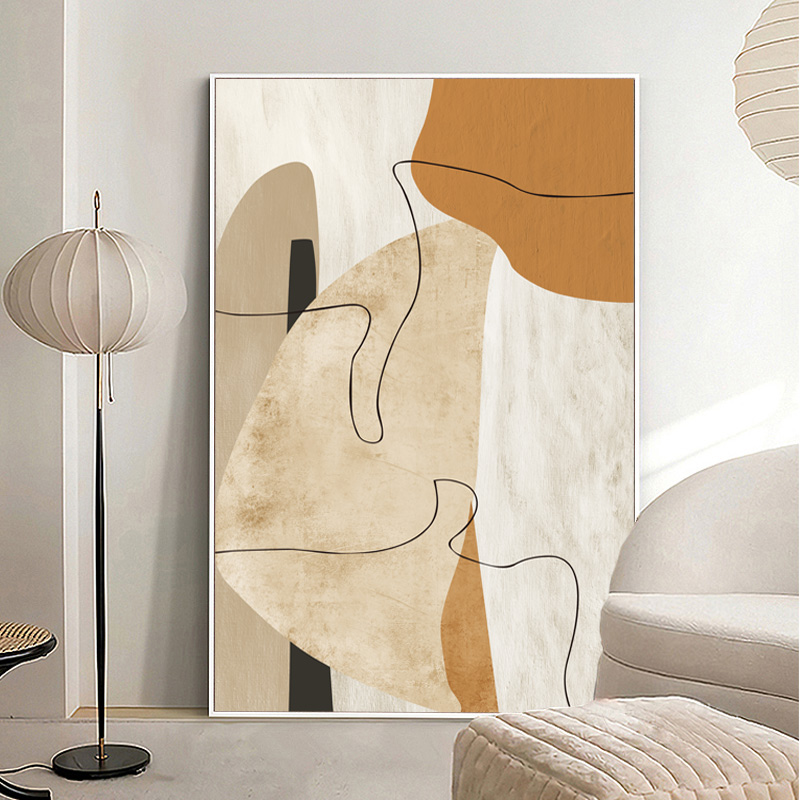 现代简约抽象线条轻奢高级感北欧莫兰迪装饰壁画卧室玄关客厅挂画