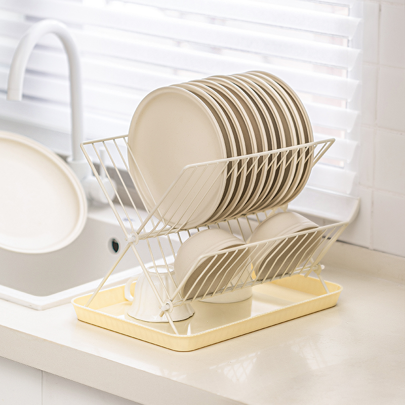 摩登主妇碗碟收纳架多功能厨房水槽家用可折叠台面沥水碗架置物架